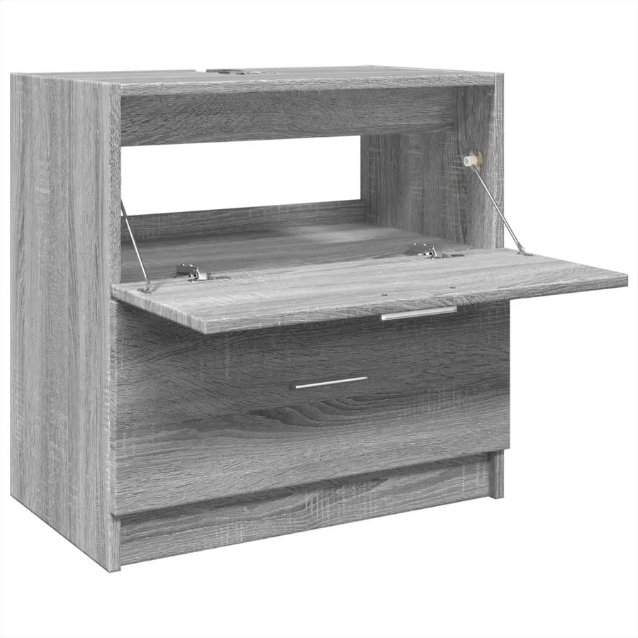 Meuble d'évier sonoma gris 59x37x59 cm bois d'ingénierie - 5