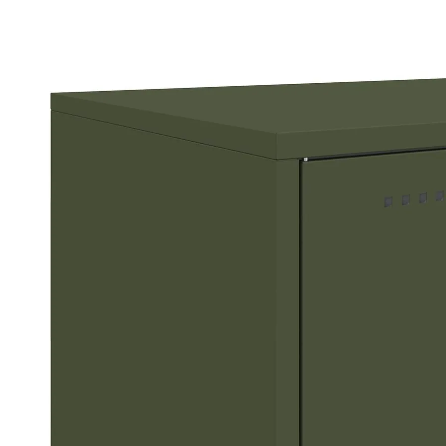 Buffet haut vert olive 100,5x39x107 cm acier - 12