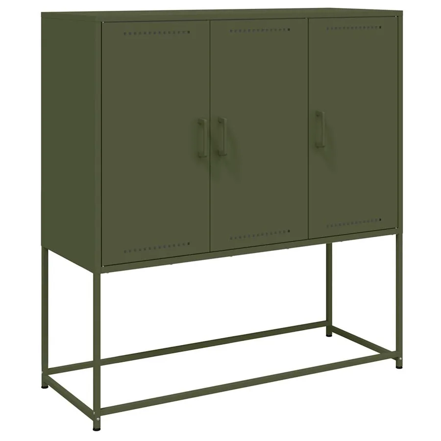 Buffet haut vert olive 100,5x39x107 cm acier - 2