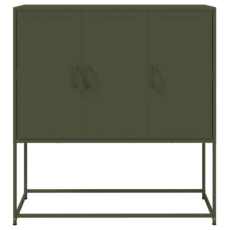 Buffet haut vert olive 100,5x39x107 cm acier - 6