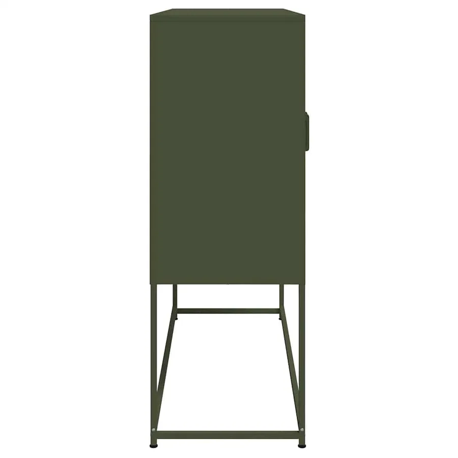 Buffet haut vert olive 100,5x39x107 cm acier - 7
