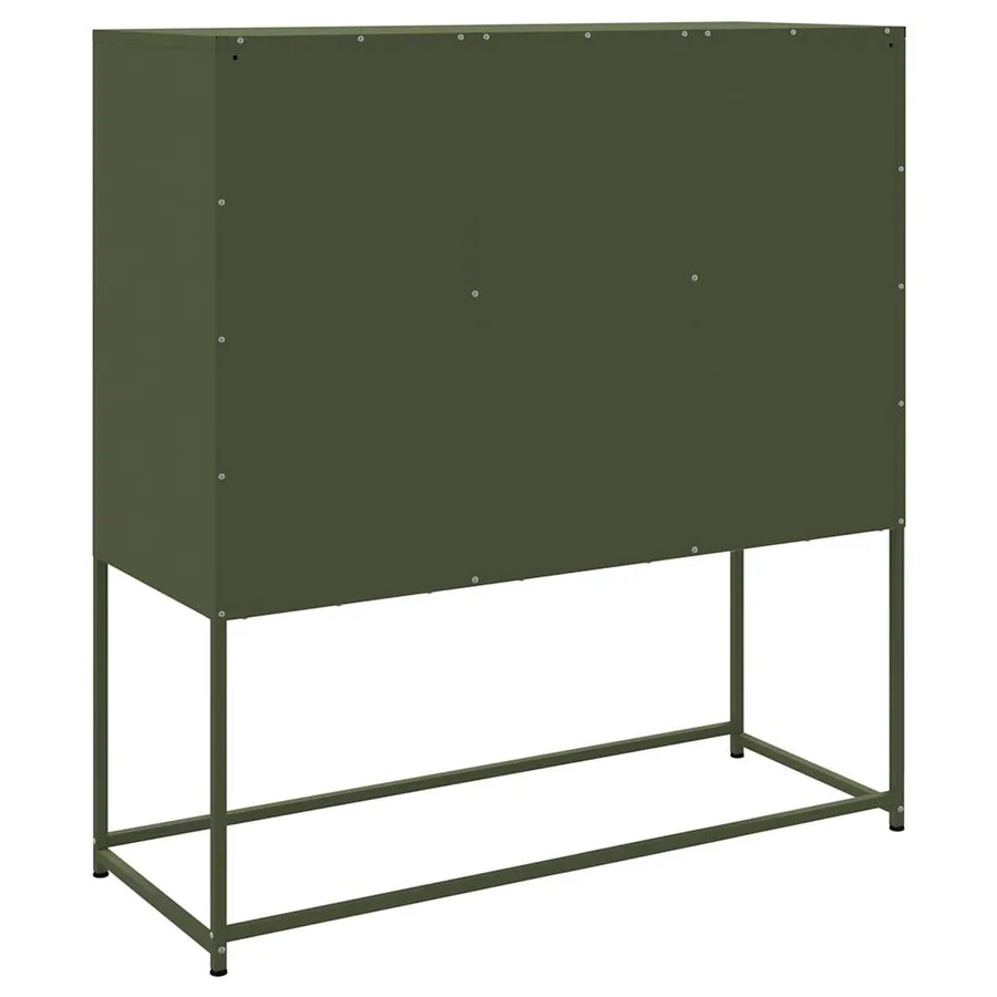Buffet haut vert olive 100,5x39x107 cm acier - 8