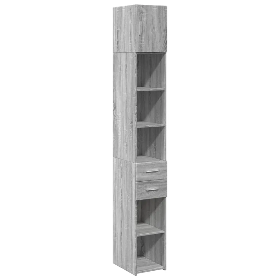 Armoire de rangement mince sonoma gris 30x42,5x225 cm - 2