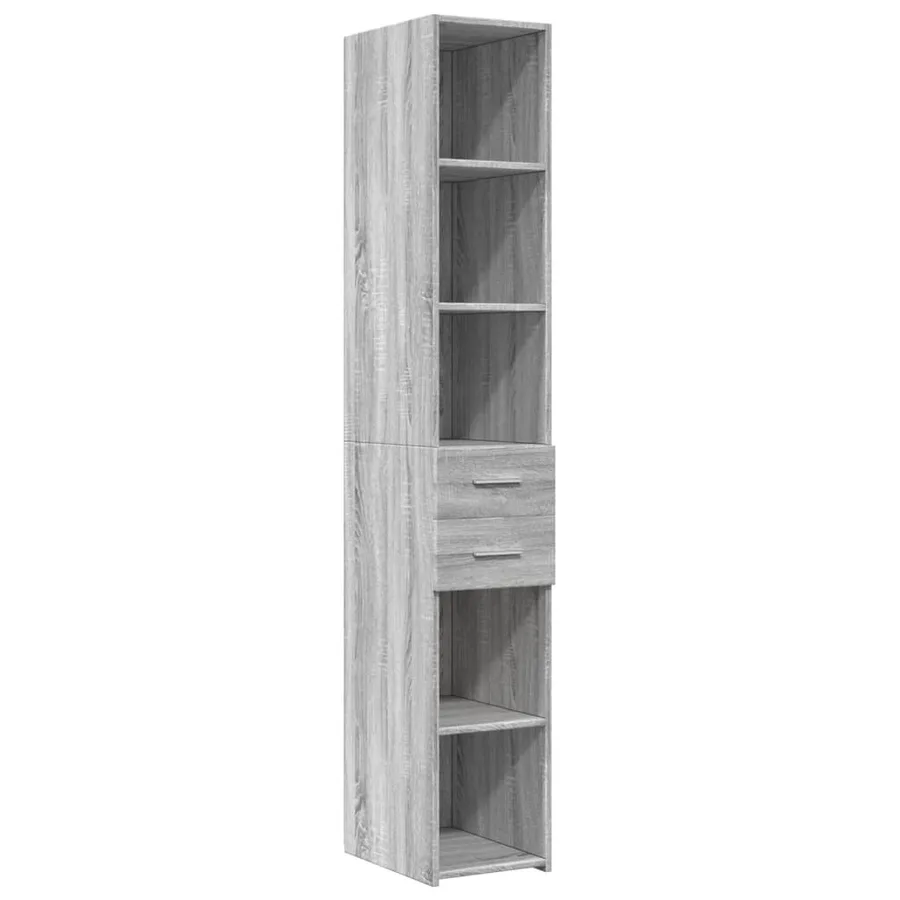 Armoire de rangement mince sonoma gris 30x42,5x225 cm - 6