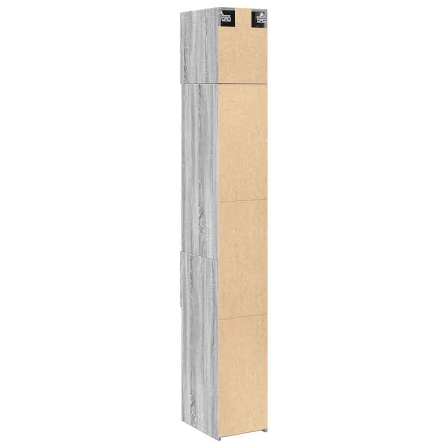 Armoire de rangement mince sonoma gris 30x42,5x225 cm - 8