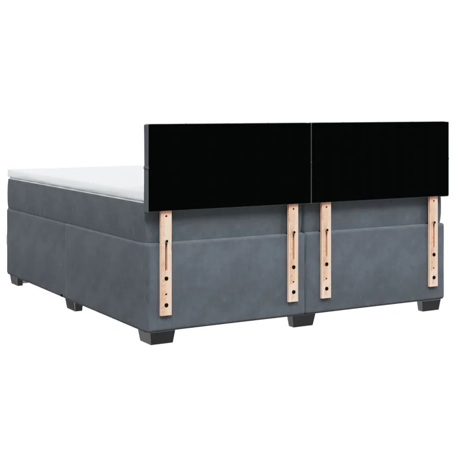 Sommier à lattes de lit et matelas Gris foncé 200x200cm Velours - 10