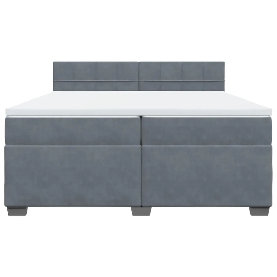 Sommier à lattes de lit et matelas Gris foncé 200x200cm Velours - 4