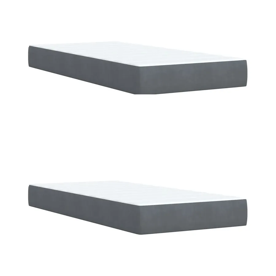 Sommier à lattes de lit et matelas Gris foncé 200x200cm Velours - 6