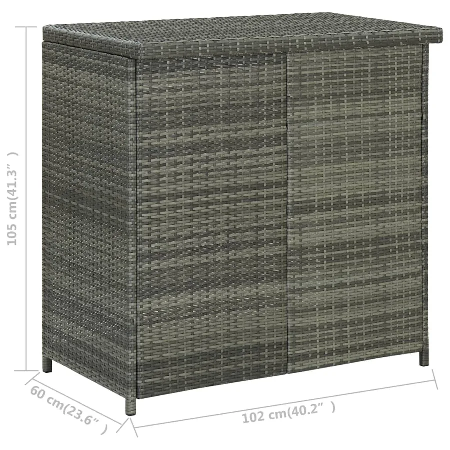 Ensemble de bar 3 pcs Résine tressée Gris - 10