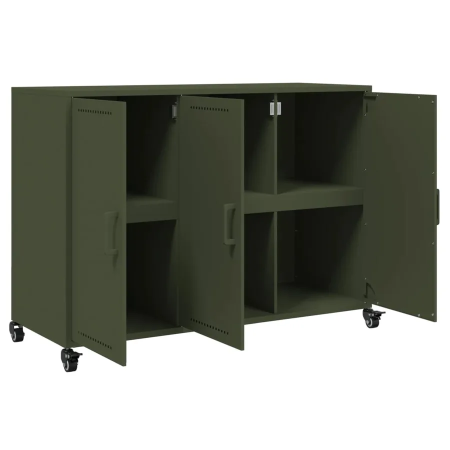 Buffet vert olive 100,5x39x72 cm acier - 10