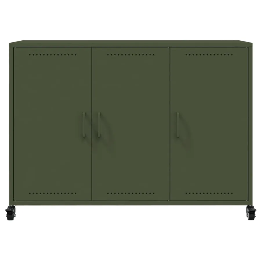 Buffet vert olive 100,5x39x72 cm acier - 6
