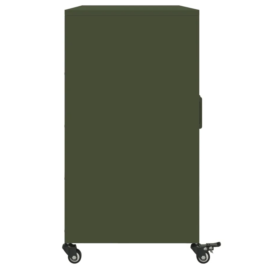 Buffet vert olive 100,5x39x72 cm acier - 7