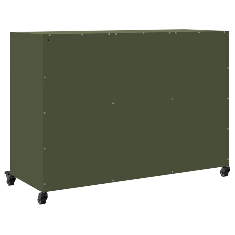 Buffet vert olive 100,5x39x72 cm acier - 8