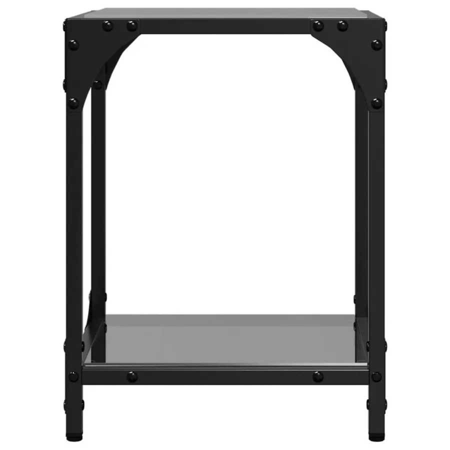 Tables basses avec dessus en verre noir 2 pcs 30x30x40 cm acier - 4