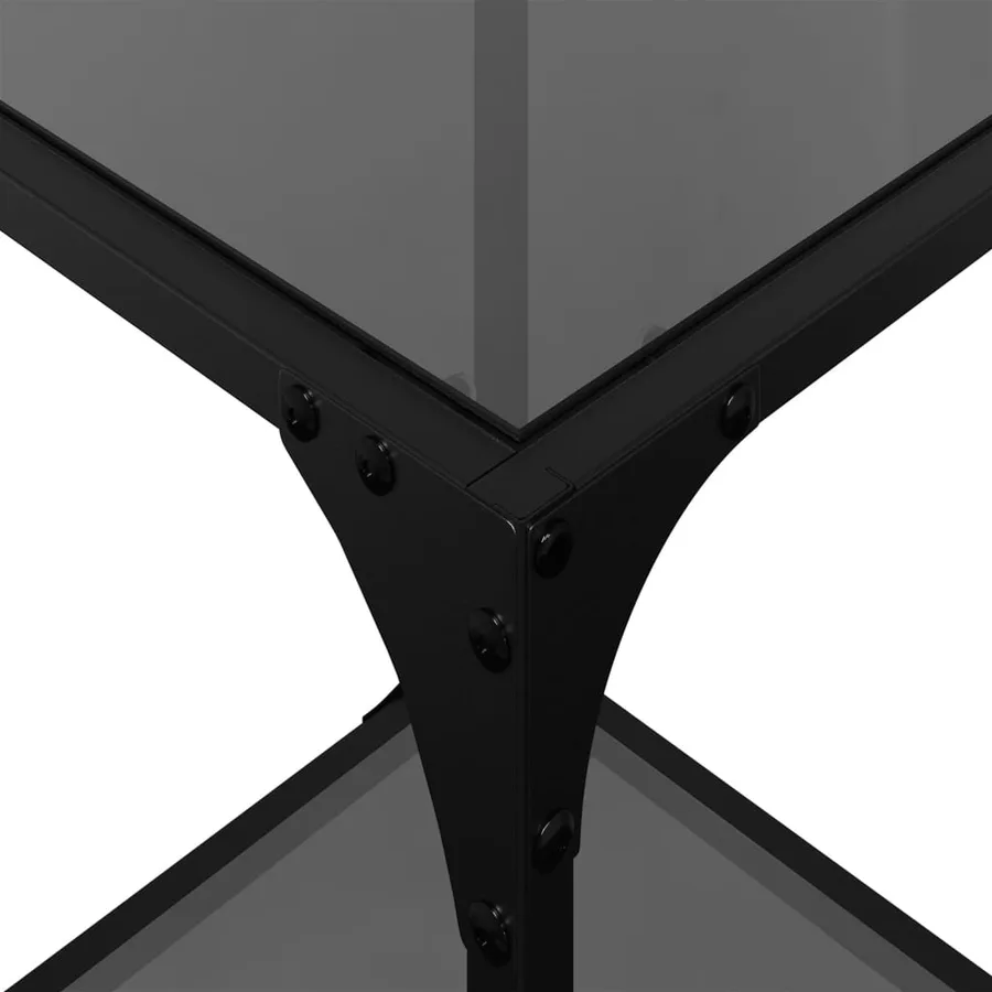 Tables basses avec dessus en verre noir 2 pcs 30x30x40 cm acier - 8