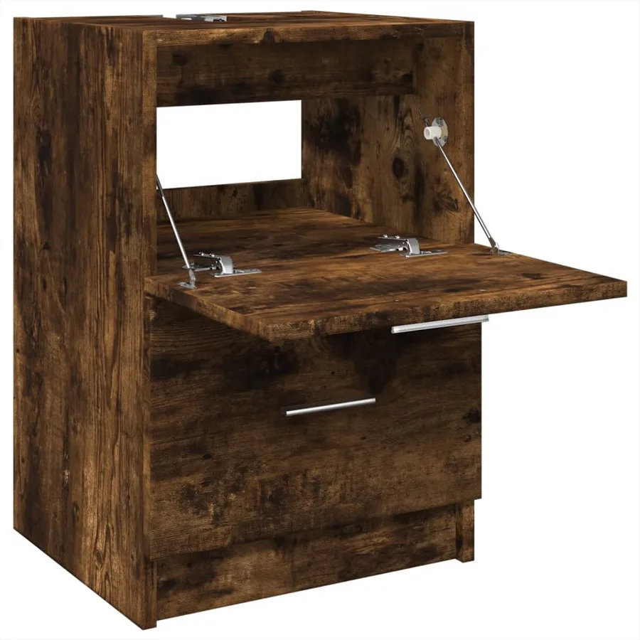 Meuble d'évier chêne fumé 40x37x59 cm bois d'ingénierie - 5