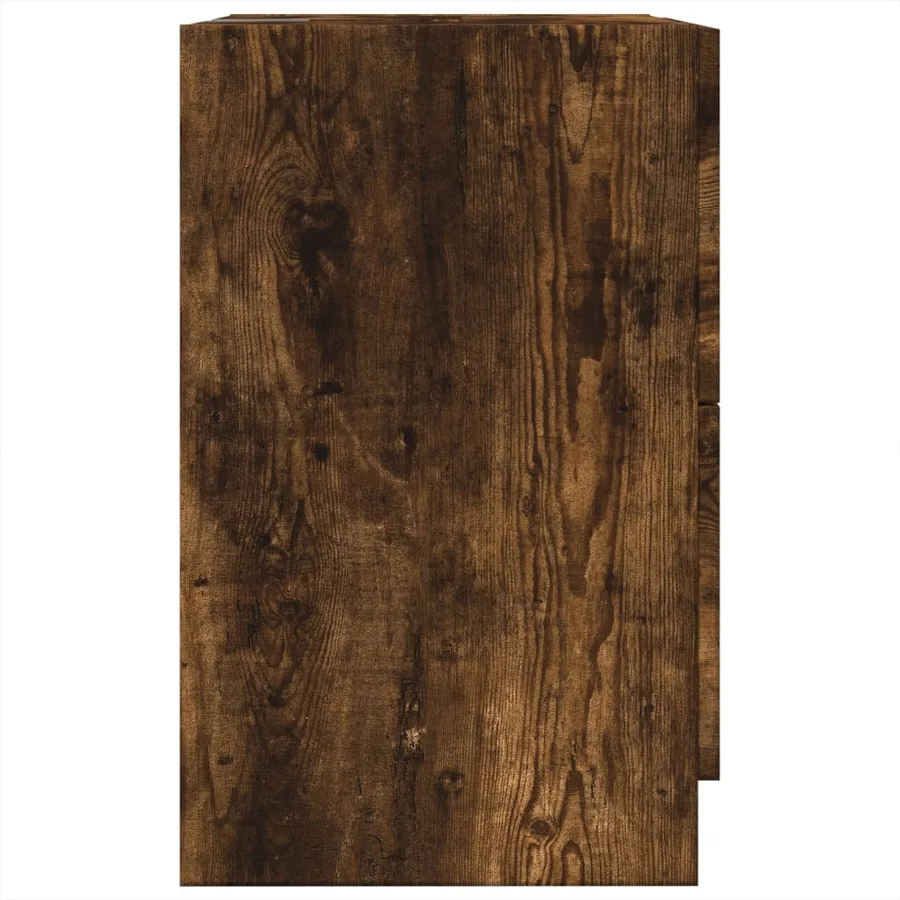 Meuble d'évier chêne fumé 40x37x59 cm bois d'ingénierie - 6