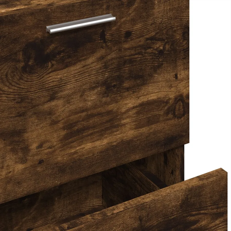 Meuble d'évier chêne fumé 40x37x59 cm bois d'ingénierie - 9