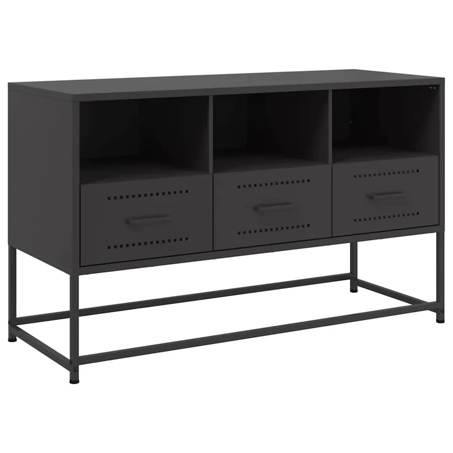 Meuble TV noir 100,5x39x60,5 cm acier - 2