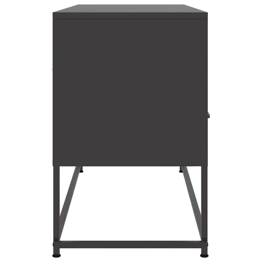 Meuble TV noir 100,5x39x60,5 cm acier - 7