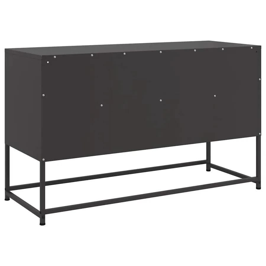 Meuble TV noir 100,5x39x60,5 cm acier - 8