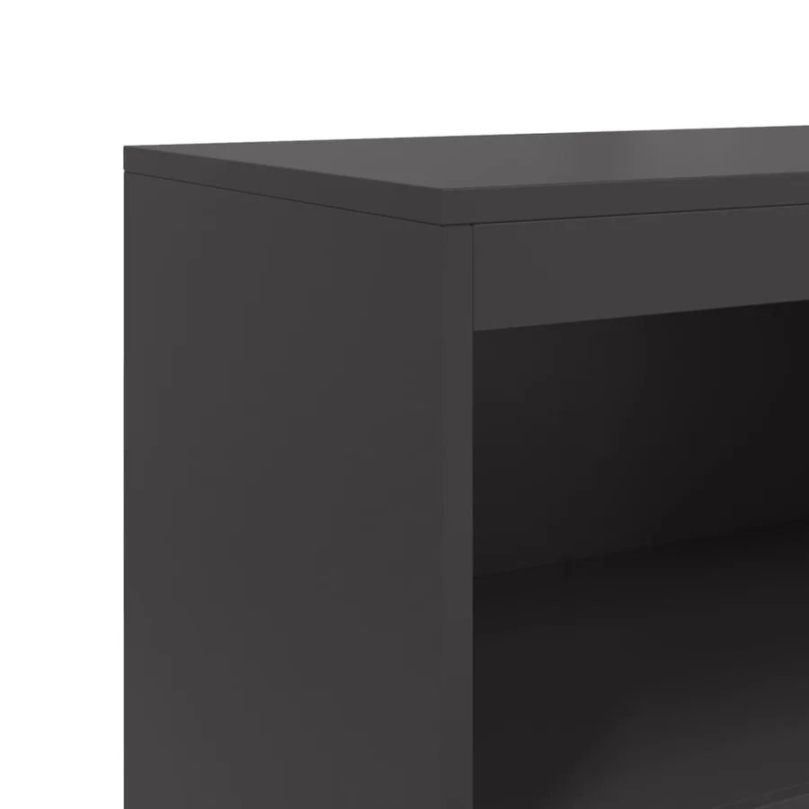 Buffet haut noir 68,5x38,5x123,5 cm acier - 10