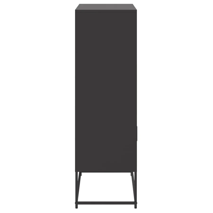 Buffet haut noir 68,5x38,5x123,5 cm acier - 7