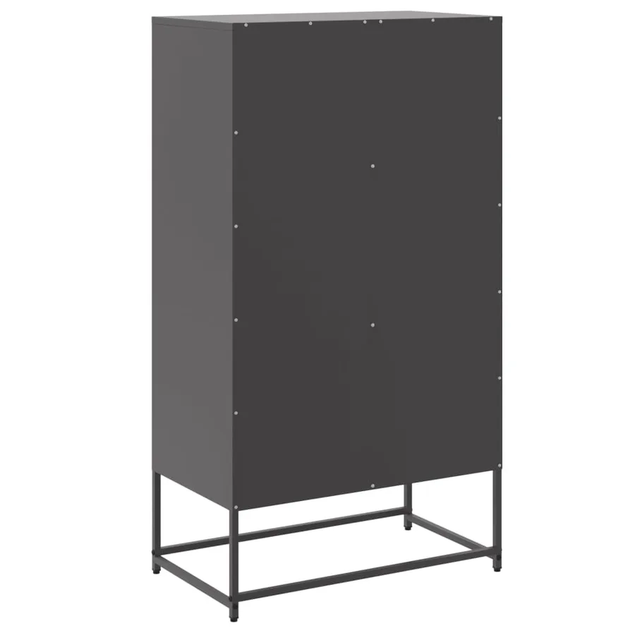 Buffet haut noir 68,5x38,5x123,5 cm acier - 8