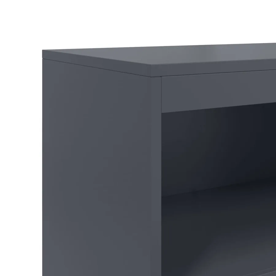 Buffet haut anthracite 68,5x38,5x123,5 cm acier - 10