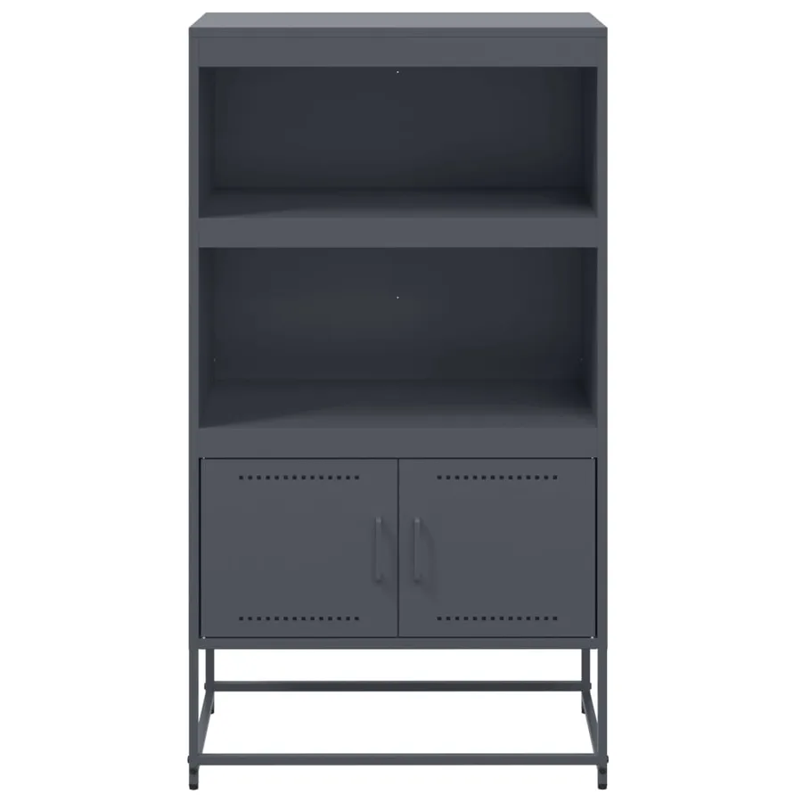 Buffet haut anthracite 68,5x38,5x123,5 cm acier - 6