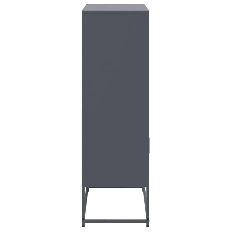 Buffet haut anthracite 68,5x38,5x123,5 cm acier - 7