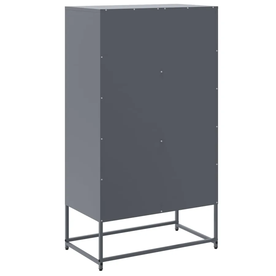 Buffet haut anthracite 68,5x38,5x123,5 cm acier - 8