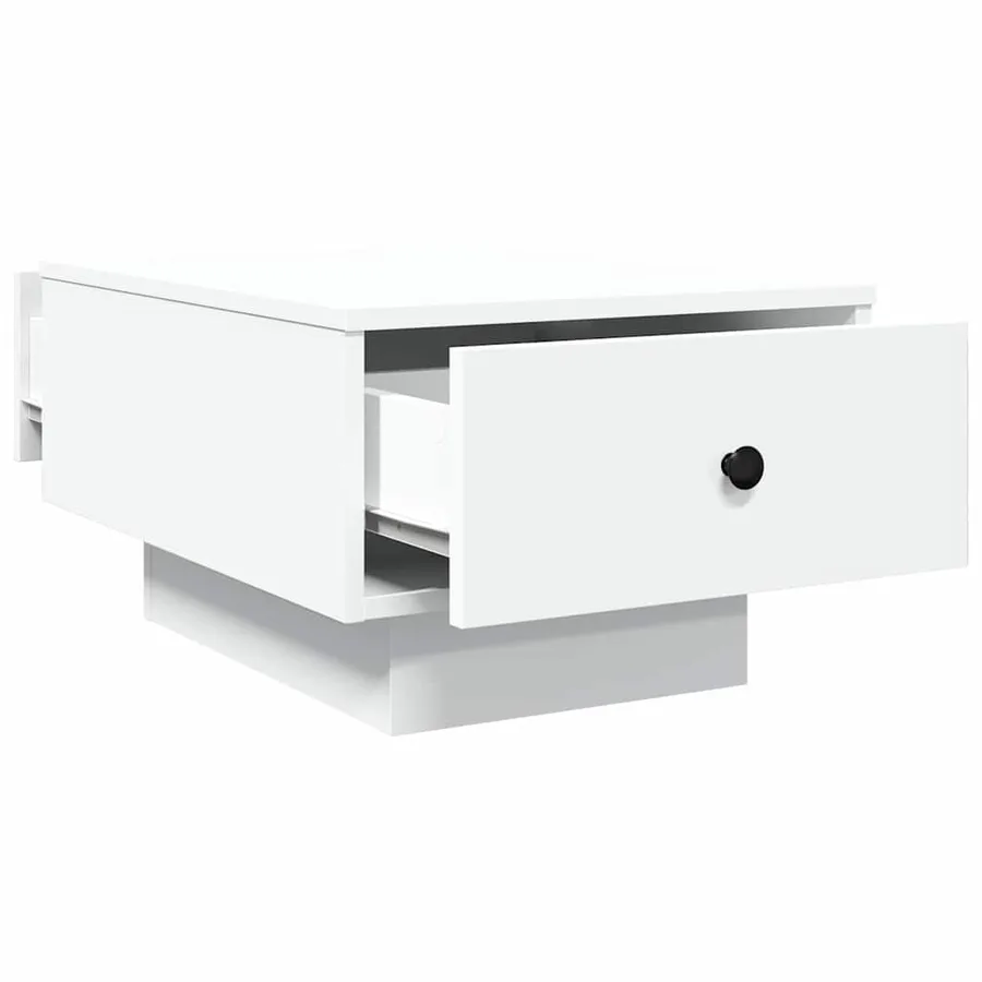 Table basse blanc 60x45x31 cm bois d'ingénierie - 7
