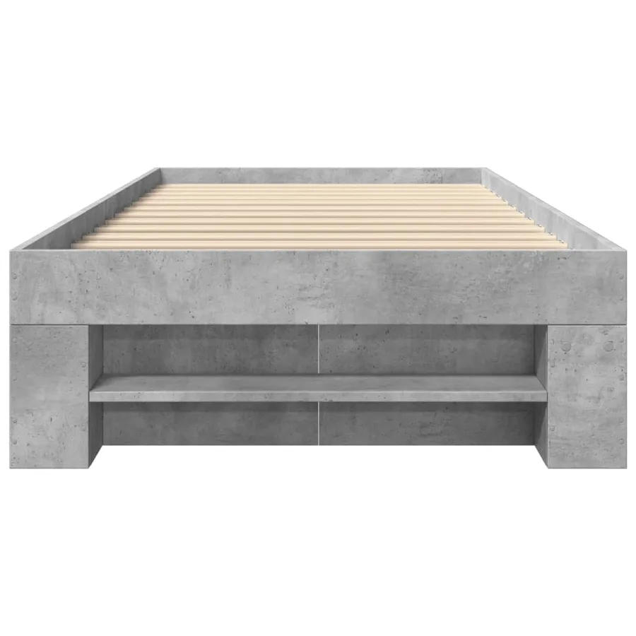Cadre de lit sans matelas gris béton 75x190cm bois d'ingénierie - 5