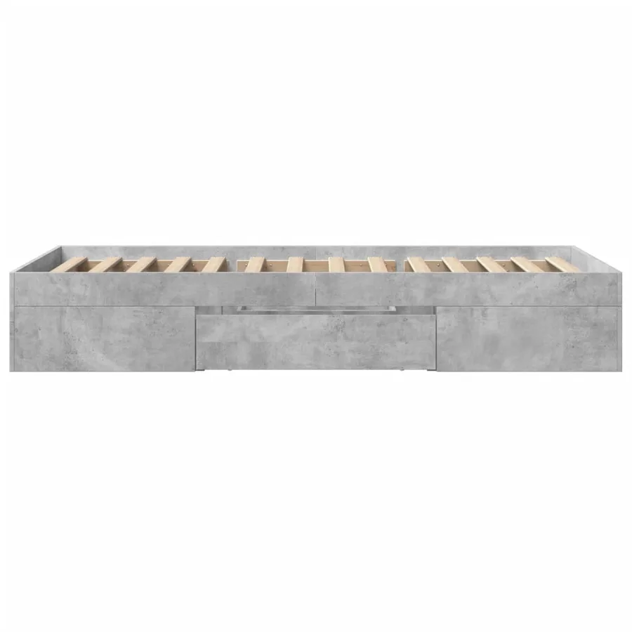 Cadre de lit sans matelas gris béton 75x190cm bois d'ingénierie - 6