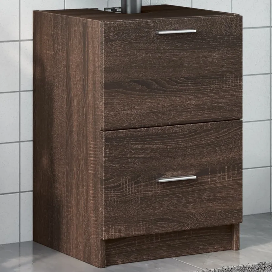 Meuble d'évier chêne marron 40x37x59 cm bois d'ingénierie