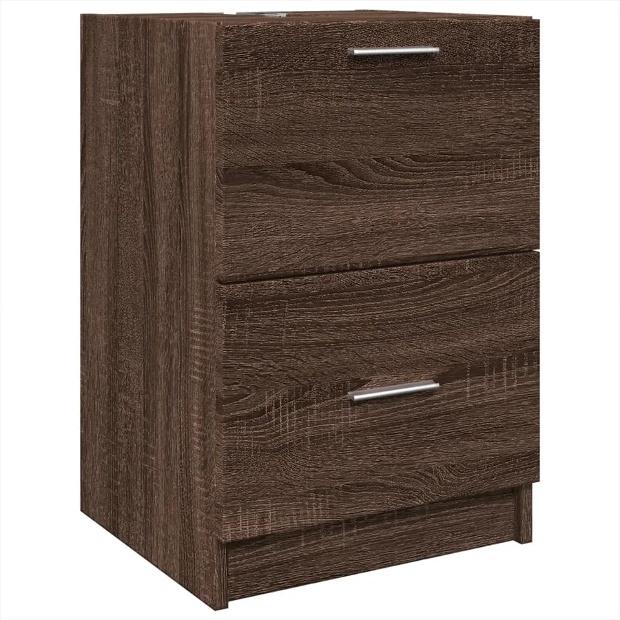 Meuble d'évier chêne marron 40x37x59 cm bois d'ingénierie - 2