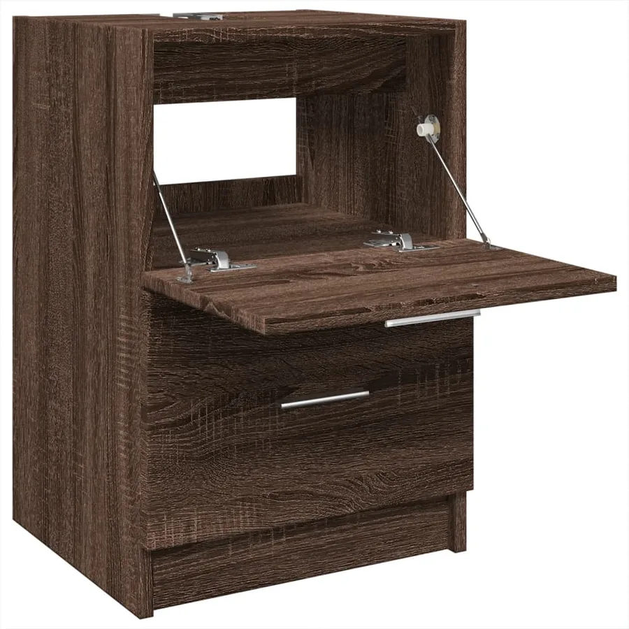 Meuble d'évier chêne marron 40x37x59 cm bois d'ingénierie - 5