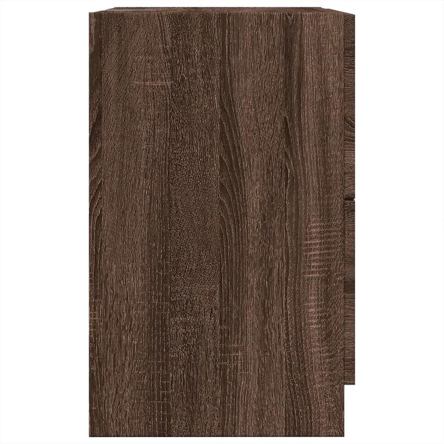 Meuble d'évier chêne marron 40x37x59 cm bois d'ingénierie - 6