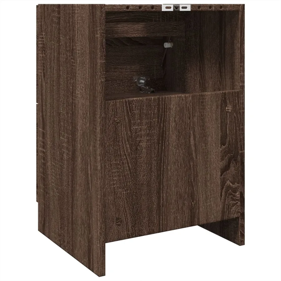 Meuble d'évier chêne marron 40x37x59 cm bois d'ingénierie - 7