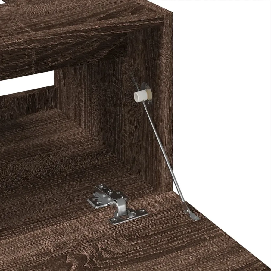 Meuble d'évier chêne marron 40x37x59 cm bois d'ingénierie - 8