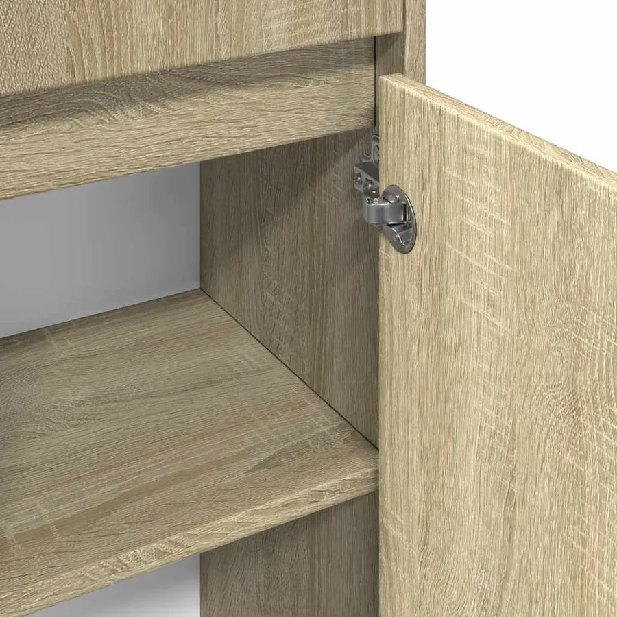 Armoire de salle de bain Chêne sonoma 30x30x95 cm Aggloméré - 8