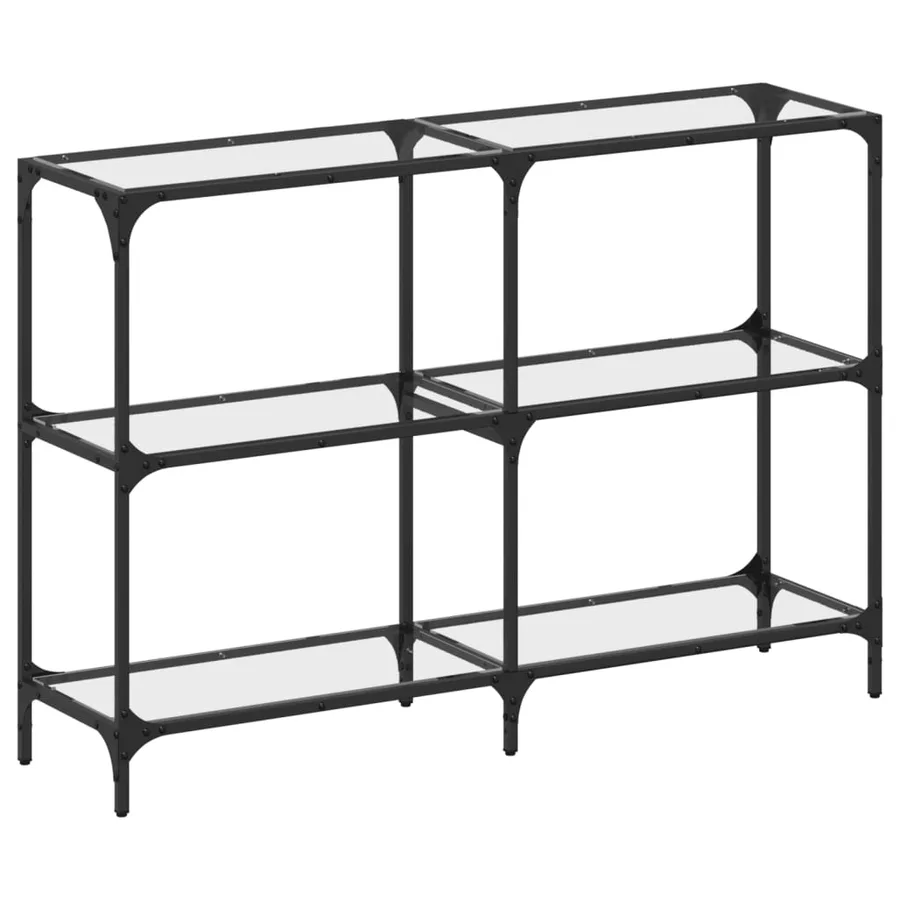 Table console avec dessus en verre transparent 118,5x30x81 cm - 2