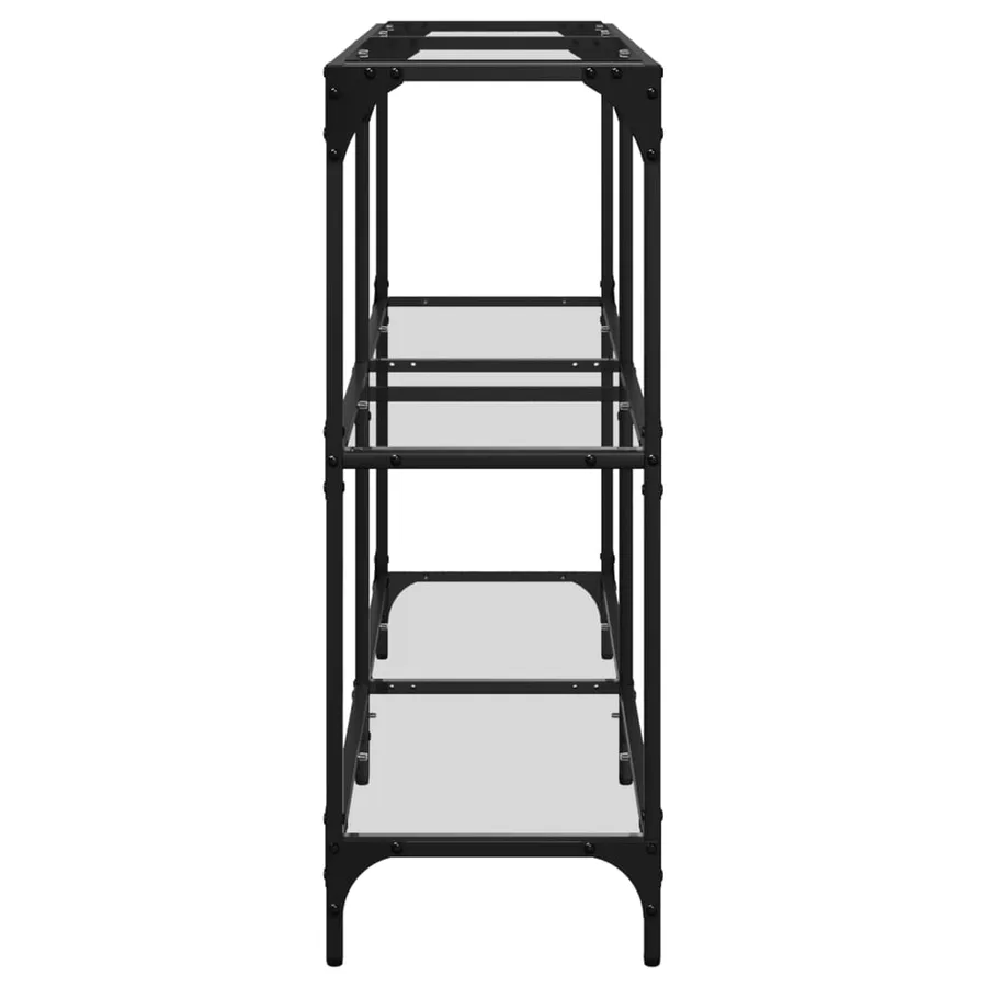 Table console avec dessus en verre transparent 118,5x30x81 cm - 5