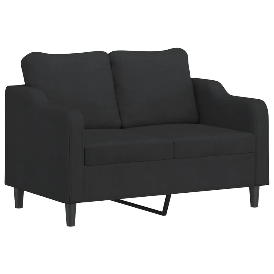 Ensemble de canapés 3 pcs avec coussins noir tissu - 3
