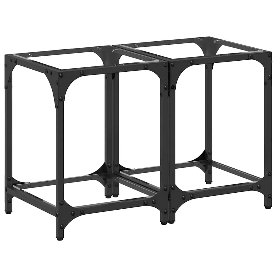Tables basses avec dessus en verre transparent 2 pcs acier - 2