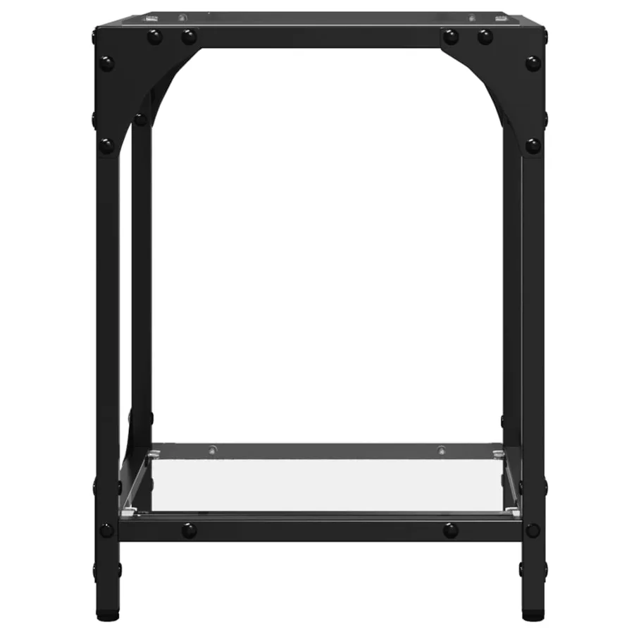 Tables basses avec dessus en verre transparent 2 pcs acier - 5