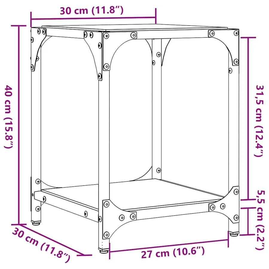 Tables basses avec dessus en verre transparent 2 pcs acier - 9
