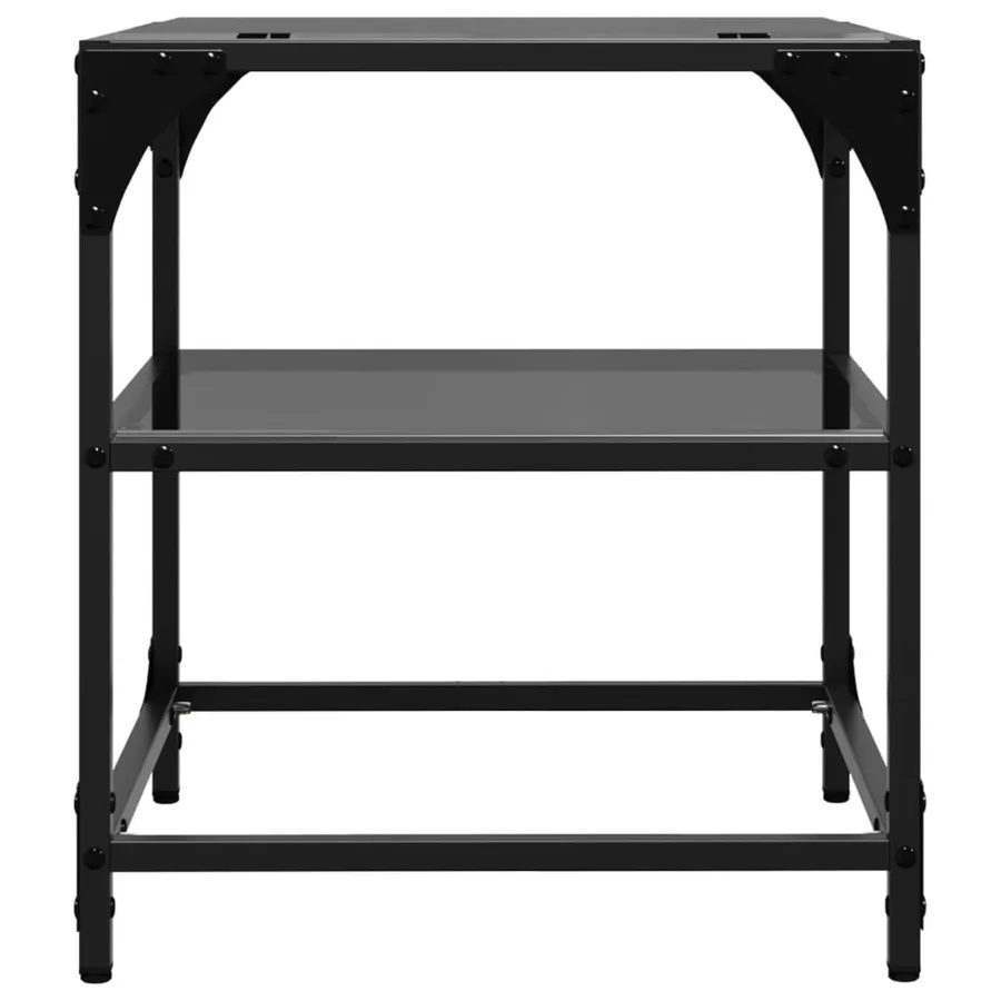Tables basses avec dessus en verre noir 2 pcs 40x40x45 cm acier - 6