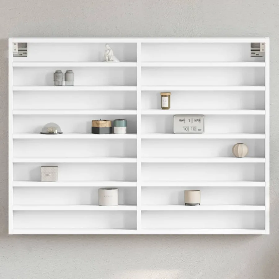 Armoire à vitrine blanc 100x8,5x75 cm bois d'ingénierie